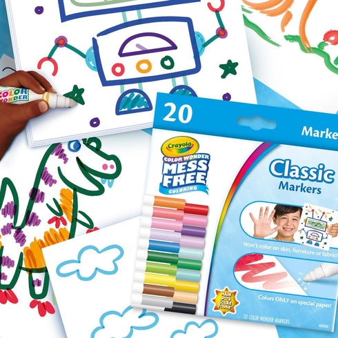 Crayola Color Wonder Marker Set, 20 Mess Free Broad Line Markers for Kids & Toddlers 3+...