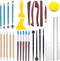 Glarks 28Pcs Carving Modeling Clay Sculpting Tools Set Including Plastic Modeling Tools, Dual-End Dotting Clay Tools, Ball Stylus, Silicone Tip Pe...