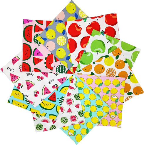 Fat Quarters Fabric Bundles, 10 Pcs 100% Cotton 20” x 20” (50cmx50cm) Precut Quilting Fabric Squares Sheets for DIY Patchwork Sewing Quilting Craf...