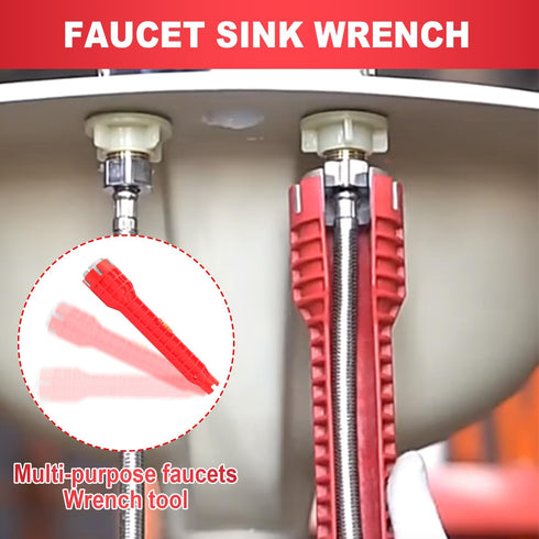 14-in-1 Multi-functional Sink Wrench,Faucet and Sink Installer Tool,Faucet and Sink Wrench for Installing Pipes under Bathrooms,Toilets,Kitchens a...