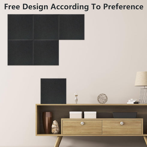 Vienrose 6 Pack Felt Bulletin Board 7.87"x7.87" Pin Board Wall Decoration with 35 Push Pins and Removable Adhesive Tabs for Office Home and School...