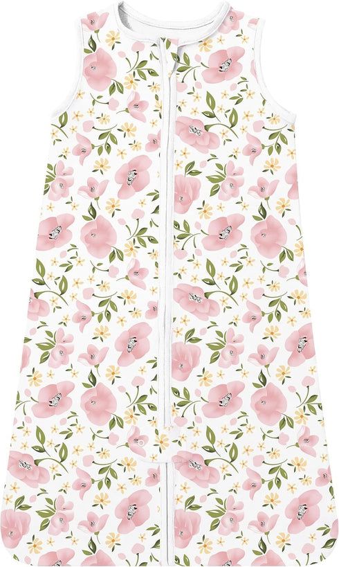 TotAha Sleep Sack 6-12 Months for Girl, 0.5 TOG Summer Light Sleeping Sacks, Buttery Soft Wearable Blanket Baby Sleep Bag with 2-way Zipper,Floral...