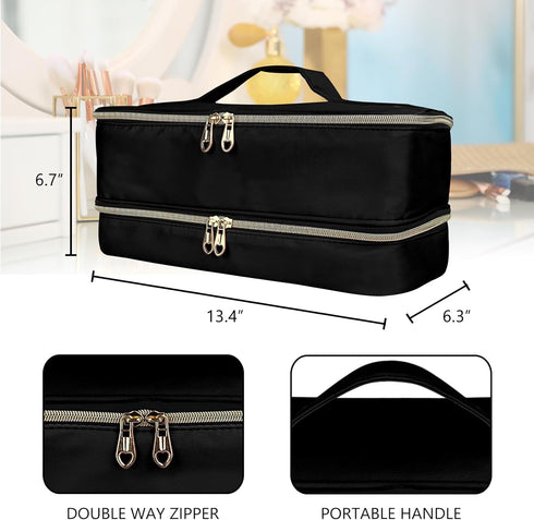 Double-Layer Portable Waterproof Travel Carrying Case for Shark Flexstyle Styler/Hair Dryer/Dyson Airwrap and Hair Styler Attachments, Bag Only (B...