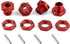 17mm Wheel Hex 4pcs Wheel Nut 4pcs Aluminum Alloy w/Pins for ARRMA Typhon 6S Mojave Upgrades Parts (Red)...