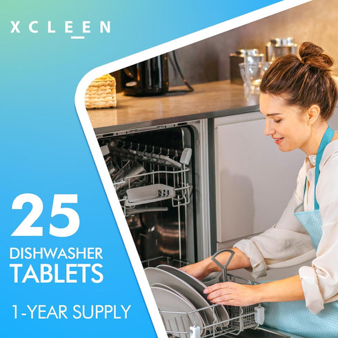 Dishwasher Cleaner and Deodorizer Tablet 25 Count, Deep Cleaning Tablet Helps Remove Limescale, Mineral Buildup and Odor, Formulated to Clean Insi...