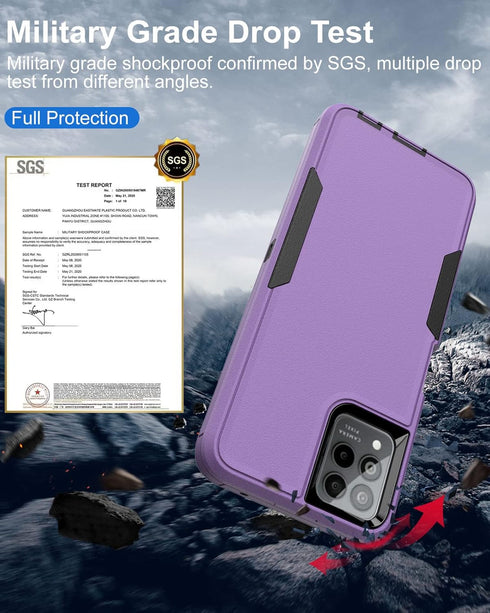 Dahkoiz Revvl 6 Pro Case, Revvl 6X Pro Case, with Glass Screen Protector, Dust-proof Port Cover, Full Body Rubber Protection Phone Case for T-Mobi...