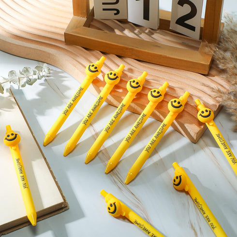 35 Pcs Yellow Pens You are Awesome Gifts Employee Appreciation Gifts Smile Face Novelty Pens Inspirational Teacher Appreciation Gifts...