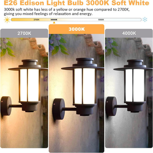 Dimmable T10 Frosted Led Bulb 6W, E26 LED Tubular Bulb 60 Watt Equivalent, 6 Pack 3000K LED Edison Light Bulbs, 4.72 inch Vintage Style, for Wall ...