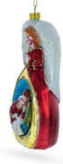 Angel Above Nativity Scene Blown Glass Christmas Ornament...