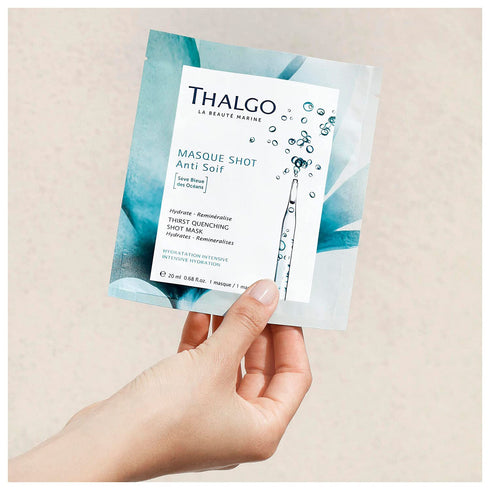 THALGO THALGO Marine Skincare, Thirst Quenching Shot Mask, Blue Ocean Sap and Hyaluronic Acid Face Mask, 1-Mask, 20ml, 0.68 fl. oz....