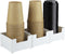 Paper Cup and Lid Holder, 3 Compartments Plastic Coffee Cup Storage Organizer, Wall Mount Disposable Cup Dispenser for Countertop, Breakroom, Bath...