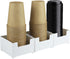 Paper Cup and Lid Holder, 3 Compartments Plastic Coffee Cup Storage Organizer, Wall Mount Disposable Cup Dispenser for Countertop, Breakroom, Bath...