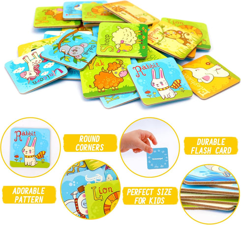 Animal Letter Memory Game ABC Learning for Toddlers, Fun Matching Game, Educational Toys for Kids, Preschool Learning Toys and Alphabet Flash Card...