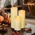 4 Pack Outdoor Flameless Pillar Candles with Remote and Timer Battery Operated Waterproof Electric LED Candle Set for Home Décor Halloween Party W...