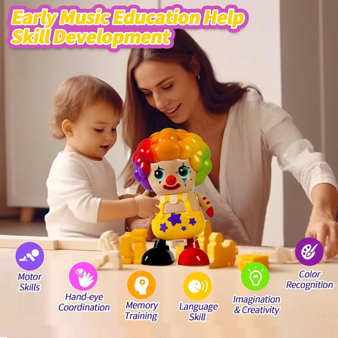 Toddler & Baby Dancing Clown Toys, Early Learning Educational Musical Light up Baby Toddler Toys, Babies Toddler Infant Crawling Walking Toy for 3...