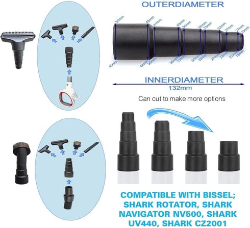 Universal Vacuum Hose Adapter Kit - Vacuum Attachment Adapter Compatible with Bissell Kenmore Electrolux Dirt Devil Hoover - Pool Vacuum Adapter H...