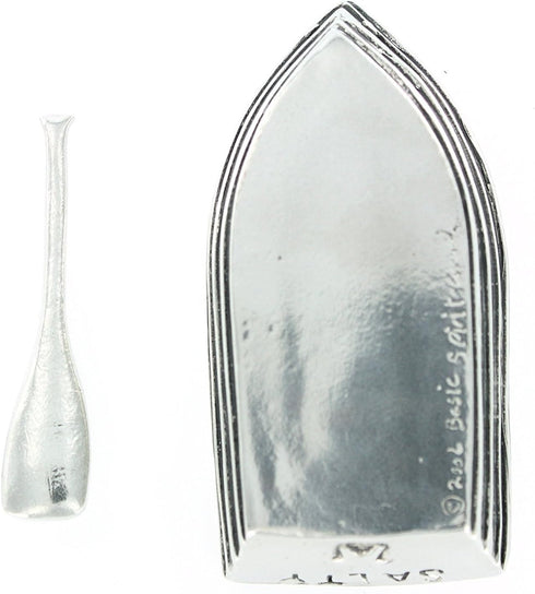 Basic Spirit Boat Salt Cellar w/Spoon Handcrafted Pewter Home Lead-Free SD-19...