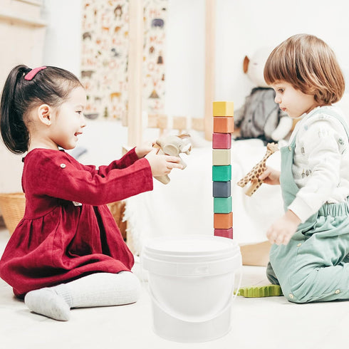2pcs for Container Heavy Bucket All Toys Portable Household Pets Barrel Tub Kitchen Food Bucke Duty with Treasure Grade Lid Storage Buckets Cream ...