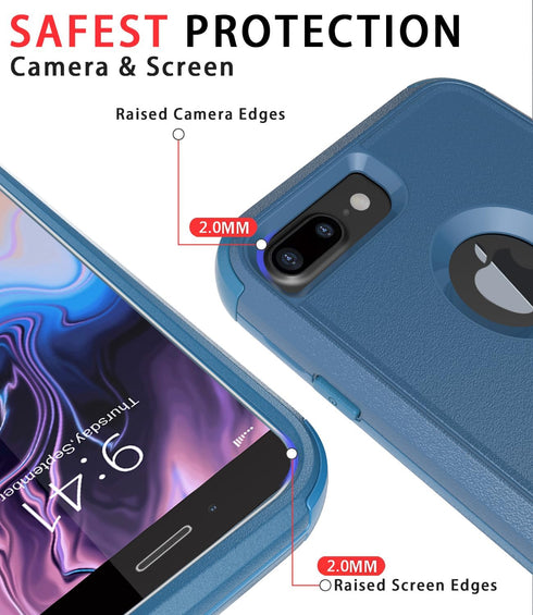 Diverbox Designed for iPhone 8 Plus case iPhone 7 Plus case with Screen Protector Heavy Duty Shockproof Shock-Resistant Cases for Apple iPhone 8 /...