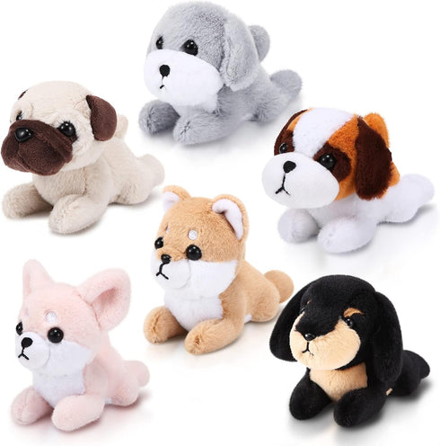 6 Pcs Mini Puppy Stuffed Animals Small Dog Plush Bulk Puppies Stuffed Realistic Cute Dog Toys Soft Plush Adopt a Pet Stuffed Animal Puppy Party Fa...