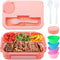 Vensp Bento Box Adult Lunch Box, Bento Box with 4 Compartments,Woman Lunch Box Containers for Work with Utensils,Sauce Jar, Muffin Liners,Microwav...
