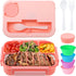 Vensp Bento Box Adult Lunch Box, Bento Box with 4 Compartments,Woman Lunch Box Containers for Work with Utensils,Sauce Jar, Muffin Liners,Microwav...
