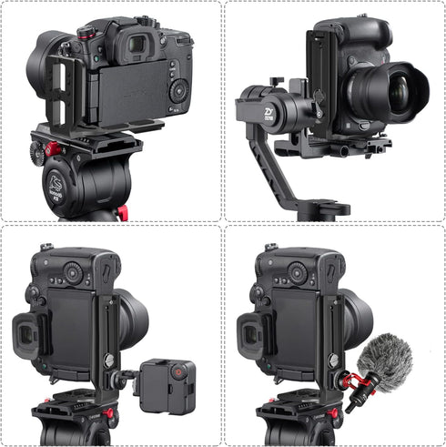 DSLR Camera L Bracket Vertical Horizontal Switching Tripod Quick Release Plate Compatible with Canon Nikon Sony DJI Osmo Ronin Zhiyun Stabilizer T...