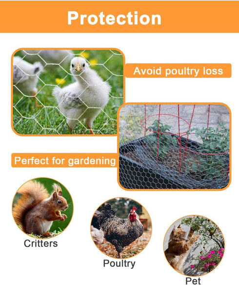 Garden Poultry Black Chicken Wire - 13.7 '' × 315 '' Chicken Wire for Crafts, Garden Fence Animal Barrier, 1 inch Mesh Poultry Netting Fence, Pet/...