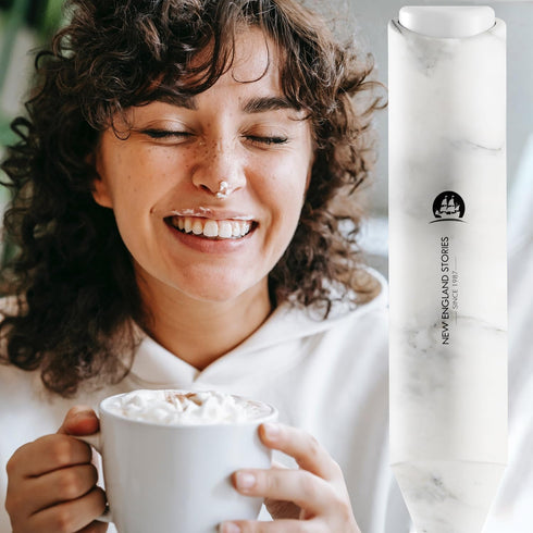 Powerful Milk Frother Handheld Foam Maker, Mini Whisk Drink Mixer for Coffee, Cappuccino, Latte, Matcha, Hot Chocolate, No Stand, Marble...