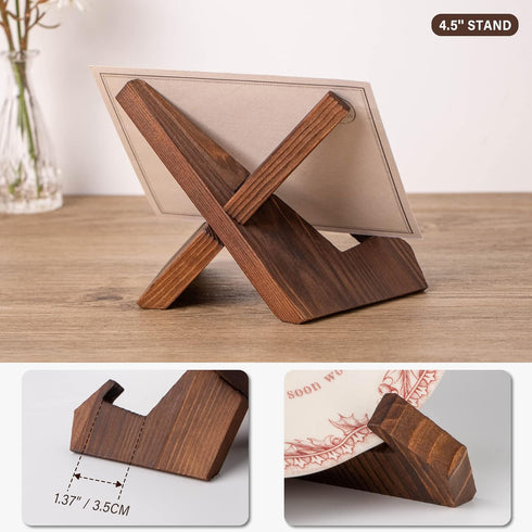Plate Stand for Display - 4.5 Inch Plate Holder Display Stand, Wooden Picture Frame Stand, Decorative Table Top Easels for Display...