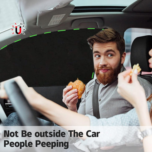 ZATOOTO Car Window Shades - 2 Pcs Black Silk Side Front Protection Covers - Magnetic Privacy Sun Shades Curtain Keeps Cooler for Baby Kids Sleepin...