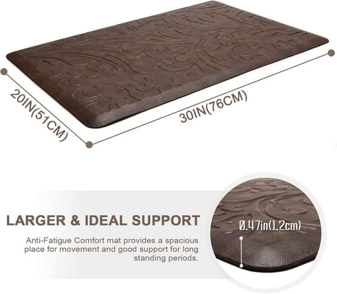 KMAT Kitchen Mat Cushioned Anti-Fatigue Floor Mat Waterproof Non-Slip Standing Mat Ergonomic Comfort Floor Mat Rug for Home,Office,Sink,Laundry,De...