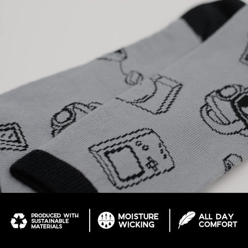 Socktastic mens Gaming - 2 Pack of Funny Novelty Socks, Casual Crew Fits Shoe Size 8-13 Socks, Vintage Gaming Controler, Large US...