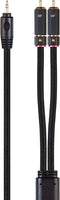 Monoprice 138081 3.5mm to 2-Male RCA Adapter Cable - 3 Feet - Black, Gold Plated Connectors, Double Shielded with Copper Braiding - Onix Series...