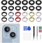 6 Sets for iPhone 14 Blue Back Camera Lens Cover Replacement for iPhone 14 Plus Purple Yellow Midnight Starlight Red Rear Camera Lens Metal Frame ...