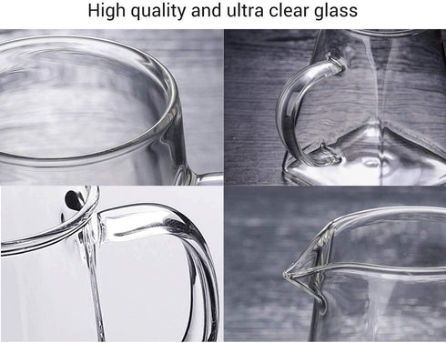 19.3oz Glass Teapot with Infuser, Borosilicate Glass, 550ML, Clear, Stainless Steel Infuser...