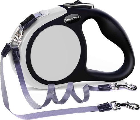 Double Retractable Dog Leash for Two Dogs Up to 50 lbs Per Dog - 16 ft Coupler Dog Leashes for Small Medium Dogs - One Locked System, Non Slip Gri...