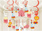30Ct Circus Hanging Swirl Decorations -Circus Carnival Birthday Party Supplies Fan Decors...