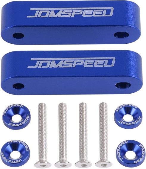 JDMSPEED Anodized Blue JDMSPEED Hood Spacer Hood Riser 3/4" Replacement For Honda Civic CRX Del Sol Acura Integra...