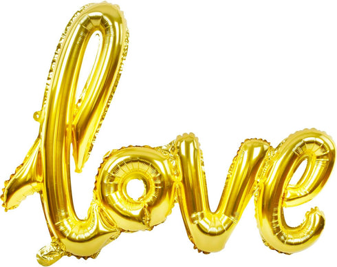 Large Gold Foil LOVE Balloons Banner,42 Inch Mylar Foil Letters Balloons for Wedding Bridal Shower Anniversary Mothers' Day Engagement Party Decor...