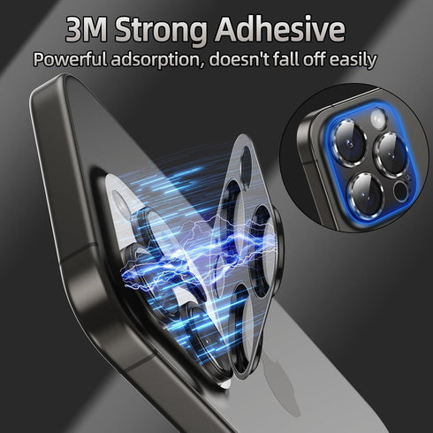 AFARER 2024 Camera Lens Protector iPhone 15 Pro/iPhone 15 Pro Max, Upgraded Metal Tempered Glass Film Strong Adsorption Anti-Scratch Screen Protec...