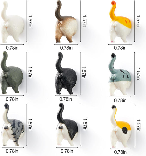 9Pcs Add Some Humor and Funny to Your Fridge with Our Cat Butt Fridge Magnet - Perfect for Home Refrigerator Magnets for Adults or Kids (Cat Butts...