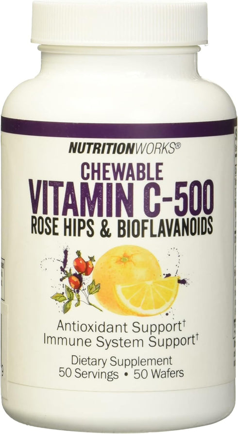 NutritionWorks Vitamin C Chewable, Supports Immune System, Potent Antioxidants, 50 Servings...