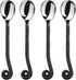 Gourmet Settings 4-Piece Mini Spoons Set, Treble Clef Collection Polished/Matte Small Stainless Steel Teaspoons, Demitasse Espresso Cutlery, Dishw...
