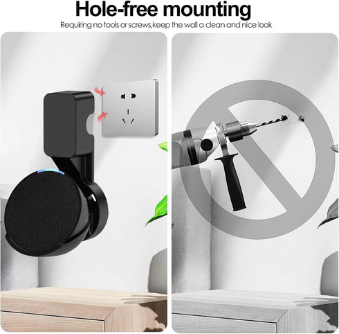 Echo Pop Wall Mount, Outlet Wall Mount Stand for Echo Pop, Holder Mount with Cord Management for Space-Saving, No Messy Cords or Screws, Perfect S...
