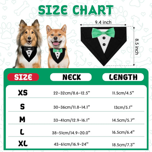 Dog Collars, Formal Dog Tuxedo Wedding Dog Bandana,Suitable for Medium and Large Dogs Bow Tie Dog Collar,Dog Valentines Outfit Birthday Cosplay HI...