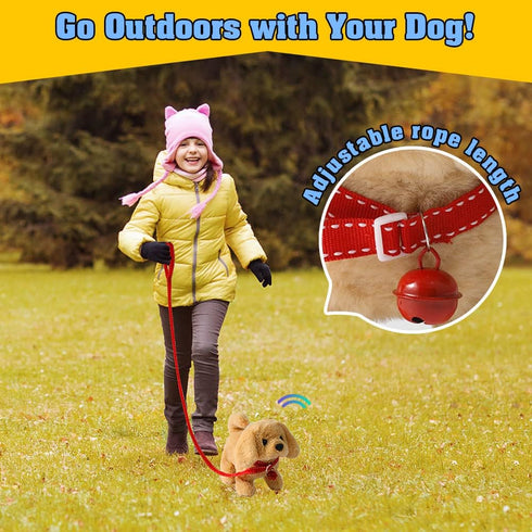 Plush Golden Retriever Toy Puppy Electronic Interactive Dog - Walking, Barking, Tail Wagging, Stretching Companion Animal for Kids Toddlers...