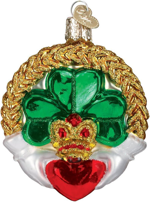 Old World Christmas Irish Gift Collection Glass Blown Ornaments for Christmas Tree Claddagh...