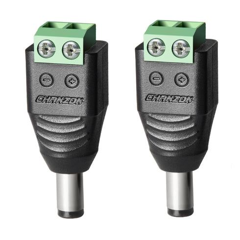 CHANZON Male 10 Pcs 12V 5.5 mm x 2.1 mm DC Power Jack Connector 24V Barrel Plug for CCTV Security Camera Cable Wire Adapter...