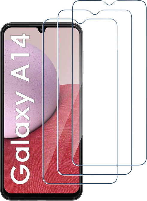 LYWHL [3 Pack for Samsung Galaxy A14 5G Screen Protector, Tempered Glass HD Clear 9H Hardness Protector Film for Galaxy A14, Anti Scratch Bubble F...